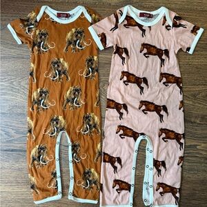 2x Milkbarn Organic Rompers